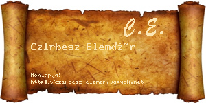 Czirbesz Elemér névjegykártya